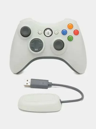 Белый беспроводной геймпад/джостик XBOX 360 и PC controller