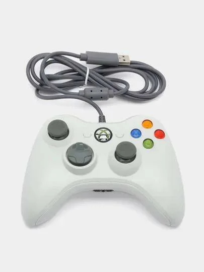 Белый проводной геймпад/джостик XBOX360 и PC controller