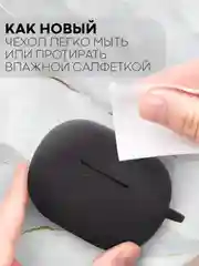 Черный чехол на Xiaomi Redmi Buds 4 Pro для беспроводных наушников КАРТОФАН силиконовый матовый