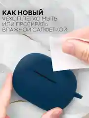 Синий чехол на Xiaomi Redmi Buds 4 Pro для беспроводных наушников КАРТОФАН силиконовый матовый