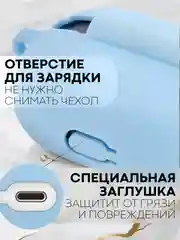 Голубой чехол на Xiaomi Redmi Buds 4 Pro для беспроводных наушников КАРТОФАН силиконовый матовый