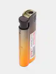 Желтый зажигалка металлическая, газовая, автоген, заправляемая