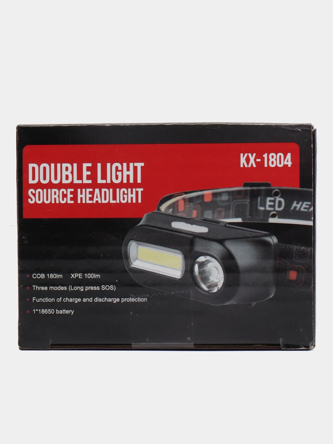 Налобный светодиодный фонарь Double Light KX-1804 (Аккумулятор 18650)