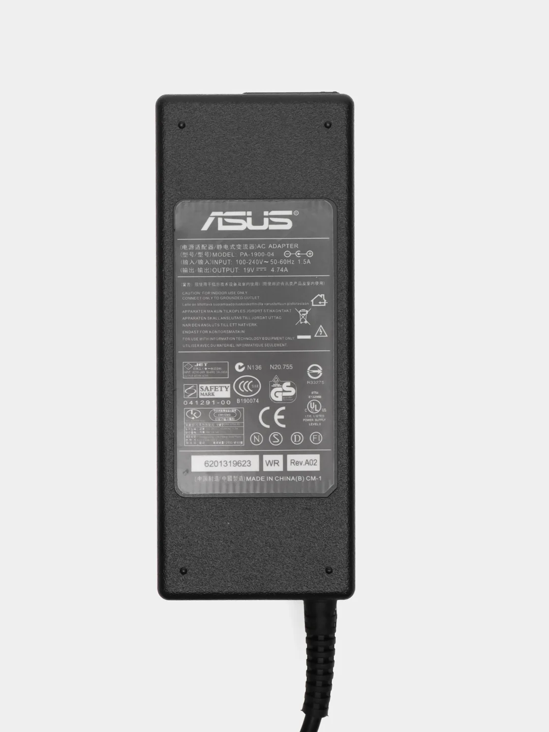 Блок питания ноутбука Asus 4.0x1.35мм, 90W (19V, 4.74A) без сетевого кабеля