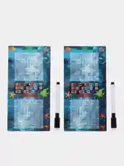 Синий настольная игра "Морской бой", 2 стираемых маркера, 2 игровых поля