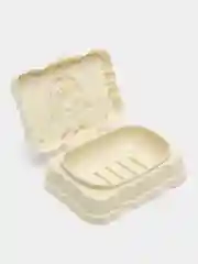 Бежевый мыльница с крышкой