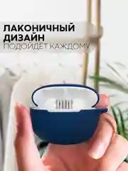 Синий чехол на Realme Buds Air 3 для беспроводных наушников КАРТОФАН силиконовый матовый