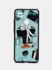 Бирюзовый чехол с рисунком на Xiaomi Redmi 9C и Redmi 10A (Сяоми Редми 9С и Редми 10А)