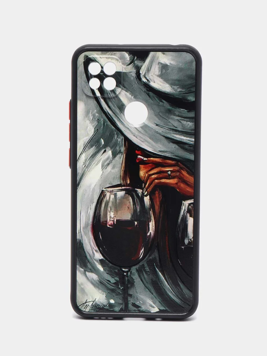 Бордовый чехол с рисунком на Xiaomi Redmi 9C и Redmi 10A (Сяоми Редми 9С и Редми 10А)