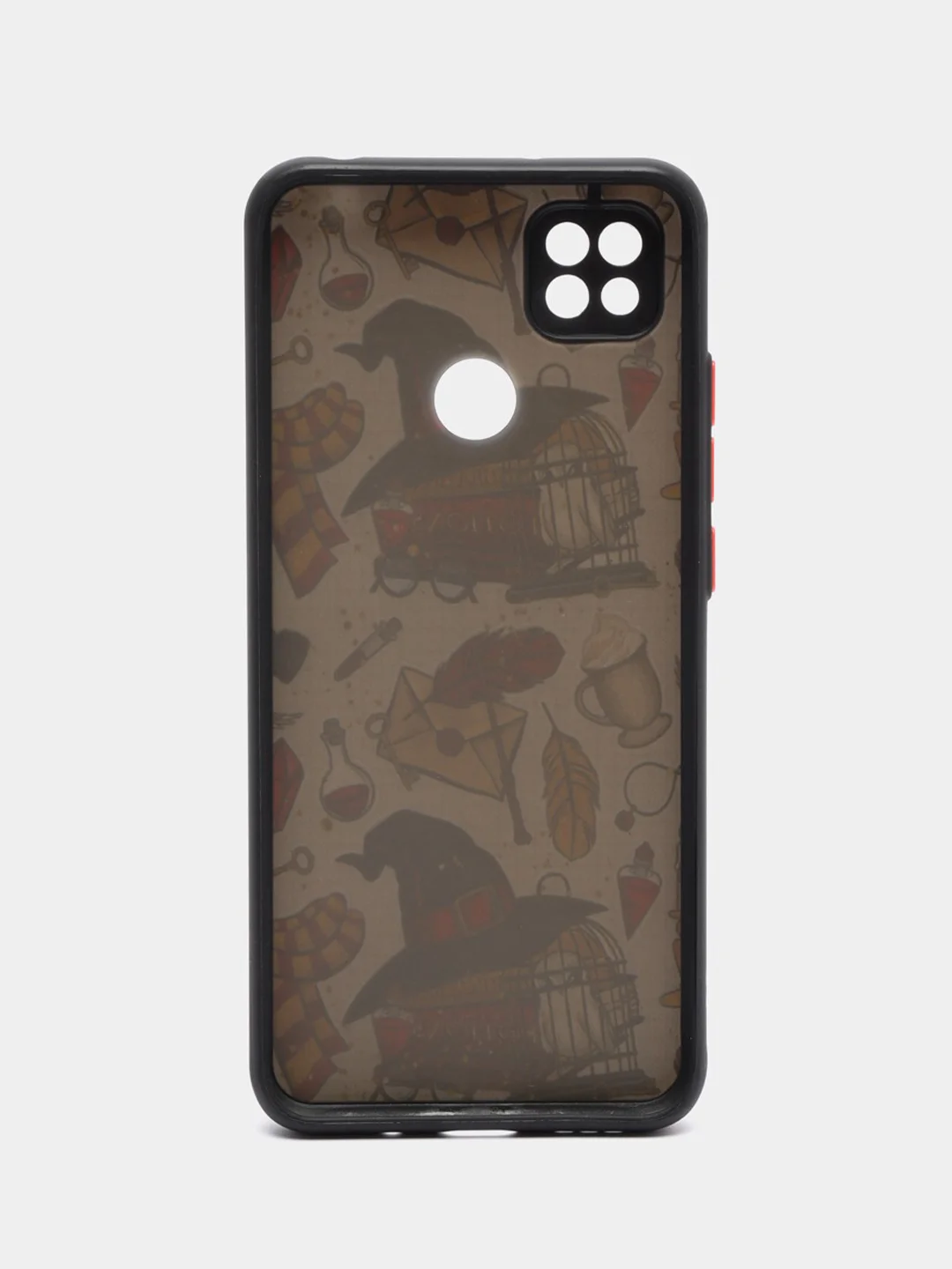 Тёмно-бордовый чехол с рисунком на Xiaomi Redmi 9C и Redmi 10A (Сяоми Редми 9С и Редми 10А)
