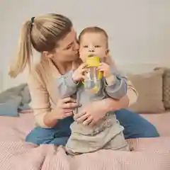 Желтый canpol babies Exotic Animals Поильник непроливайка с трубочкой и утяжелителем 270 мл