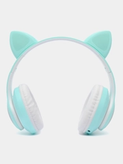 Беспроводные светящиеся Bluetooth наушники с кошачьими ушками, с микрофоном, RGB подсветкой