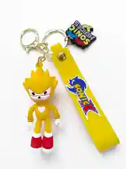 Желтый брелок для рюкзака и ключей "Sonic"/ Синий ёж, Шэдоу, Тейлз, Наклз, Метал Соник