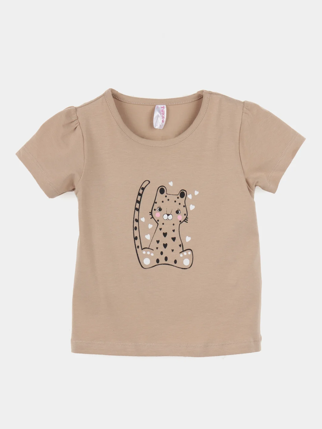 Бежевый футболка для девочки, от 3-6 лет