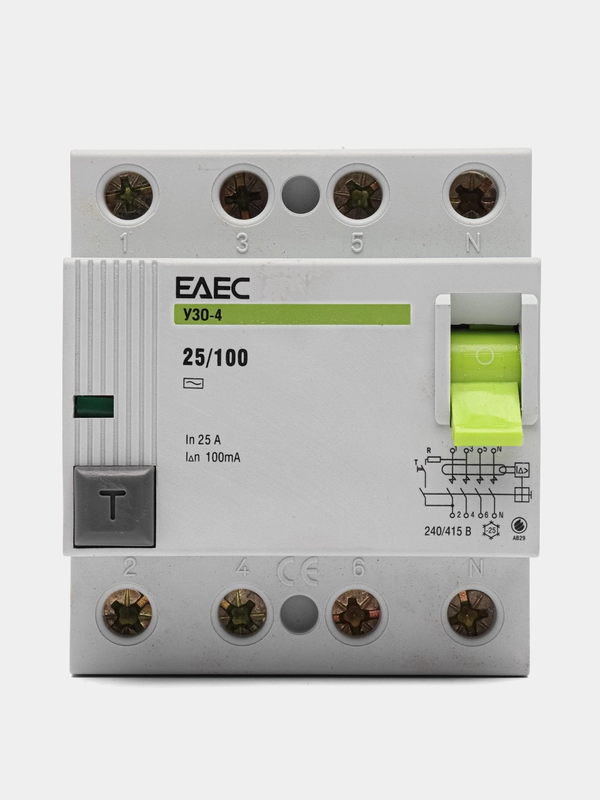 УЗО 25A 100mA 4р EAEC- Автомат дифференциальной защиты