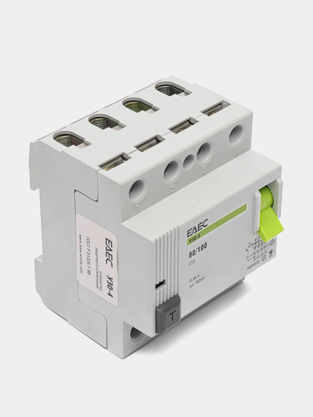 УЗО 80A 100mA 4р EAEC- Автомат дифференциальной защиты