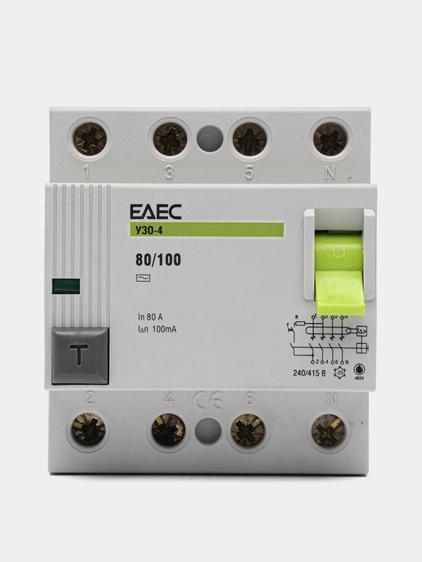 УЗО 80A 100mA 4р EAEC- Автомат дифференциальной защиты