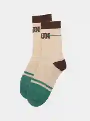 Бежевый носки с принтом унисекс