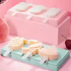 Форма силиконовая для мороженого трехместная, 9х18 см