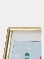 Золотой фоторамка со стеклом, 10 x 15, А6, пластиковая