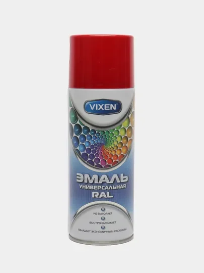 Вишнёвый эмаль аэрозоль, универсальная, алкидная, VIXEN, RAL 3003, вишневая, 520 мл