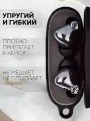 Черный чехол на Honor Choice Earbuds X3 для беспроводных наушников КАРТОФАН силиконовый матовый