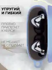 Небесно-голубой чехол на Honor Choice Earbuds X3 для беспроводных наушников КАРТОФАН силиконовый матовый