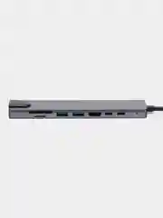 Хаб 8 в 1, Type C Thunderbolt 3, RG45, SD,TF, HDMI, USB 3.0/2.0, Разветвитель / Переходник