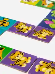 Фиолетовый детская настольная игра Домино "Животные, игрушки"