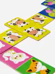 Фиолетовый детская настольная игра Домино "Животные, игрушки"