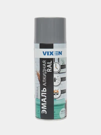 Эмаль аэрозоль, универсальная, алкидная, VIXEN, RAL 7046, темно-серая, 520 мл