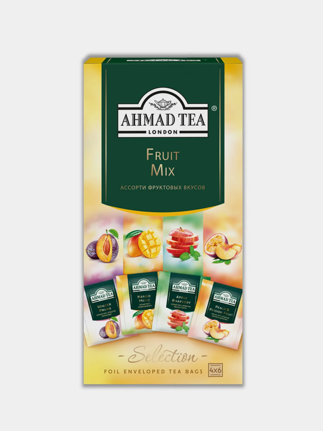 Чай черный Ahmad Tea Фруктовый Микс, 4 вкуса, 24 пакетика