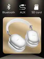 Серебряный наушники беспроводные Hoco W35 MAX Joy, полноразмерные, Bluetooth