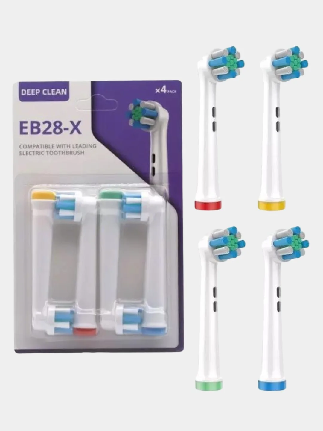 Фиолетовый насадки для электрической зубной щетки, совместимые с Oral-B, Braun, CS Medica, B.Well