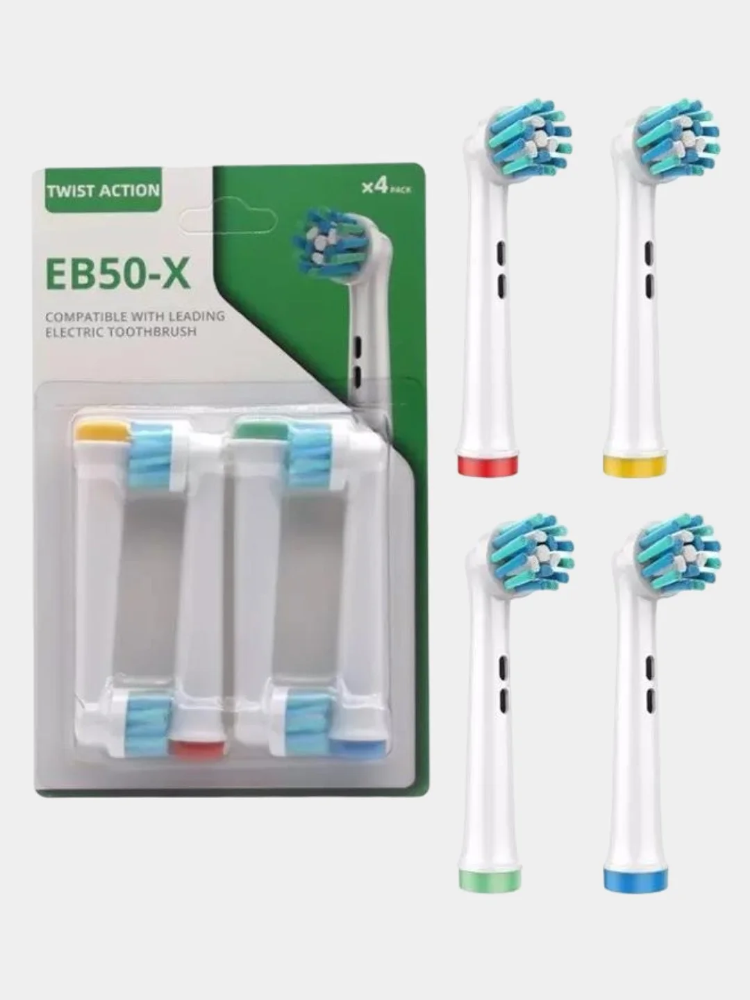 Зеленый насадки для электрической зубной щетки, совместимые с Oral-B, Braun, CS Medica, B.Well