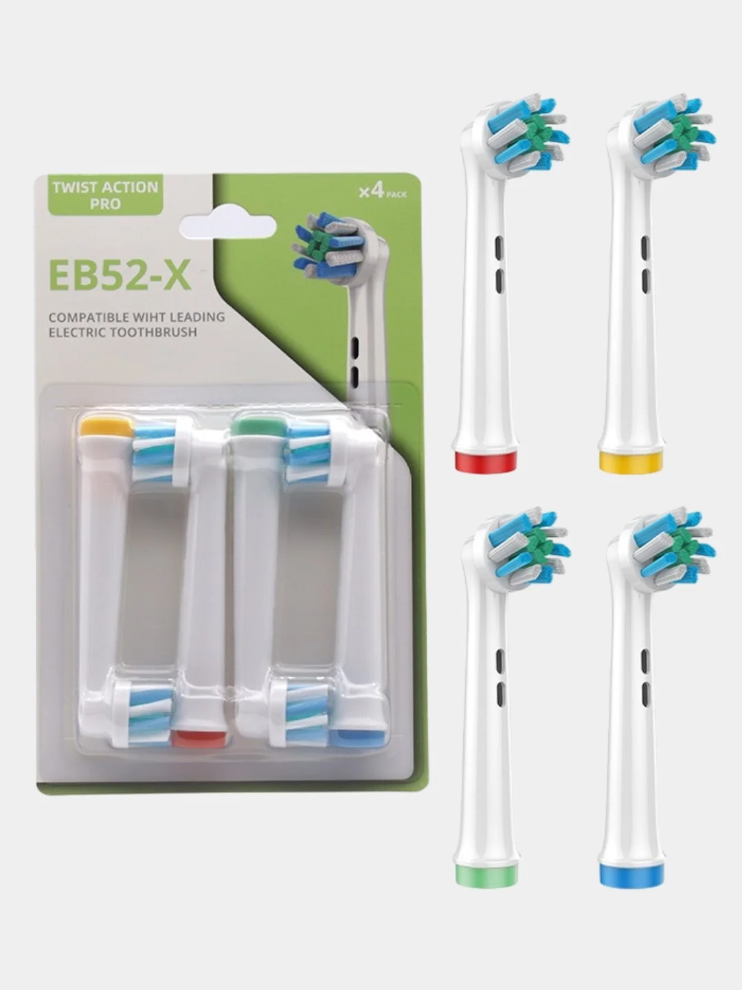 Салатовый насадки для электрической зубной щетки, совместимые с Oral-B, Braun, CS Medica, B.Well