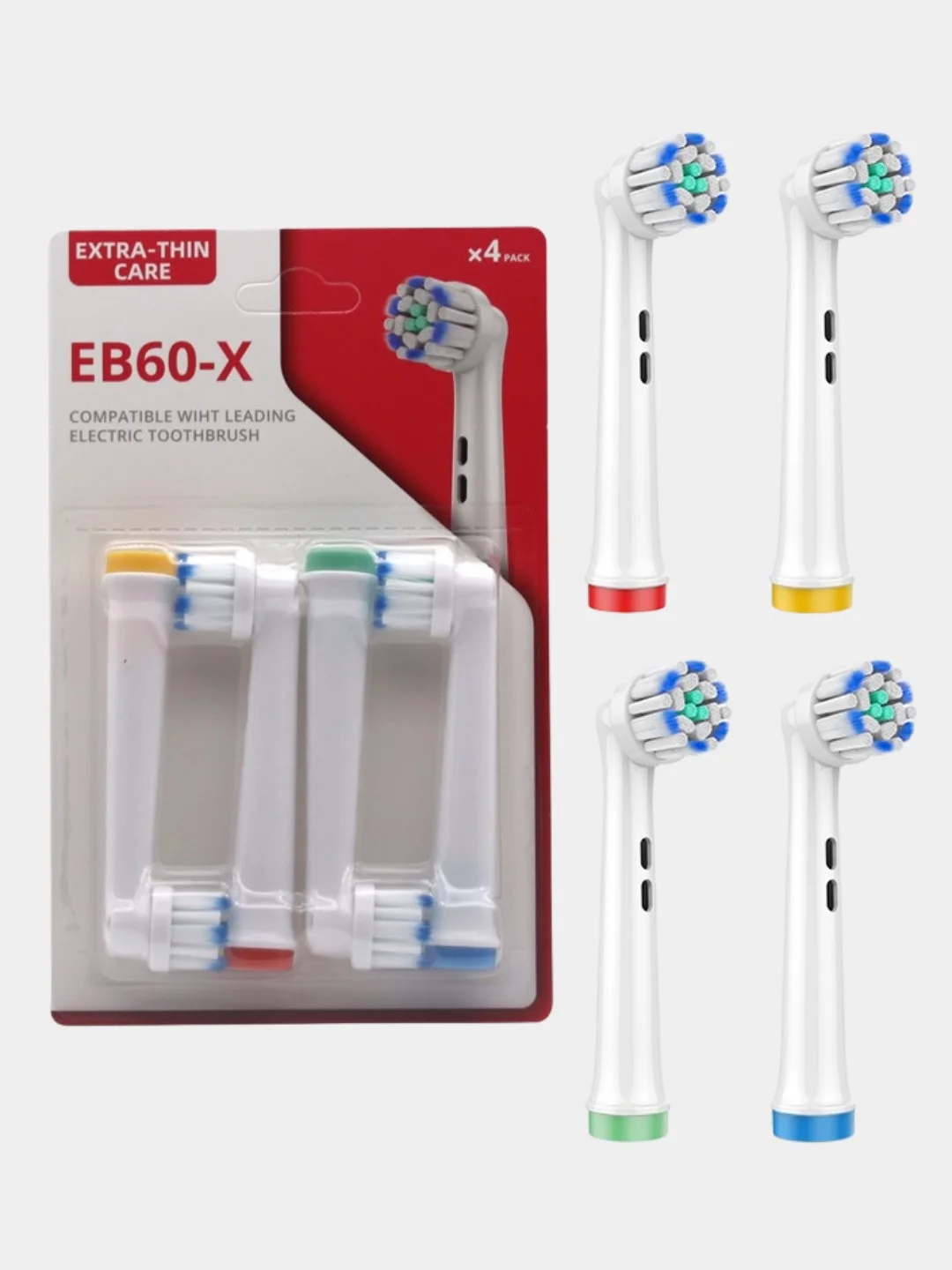 Красный насадки для электрической зубной щетки, совместимые с Oral-B, Braun, CS Medica, B.Well