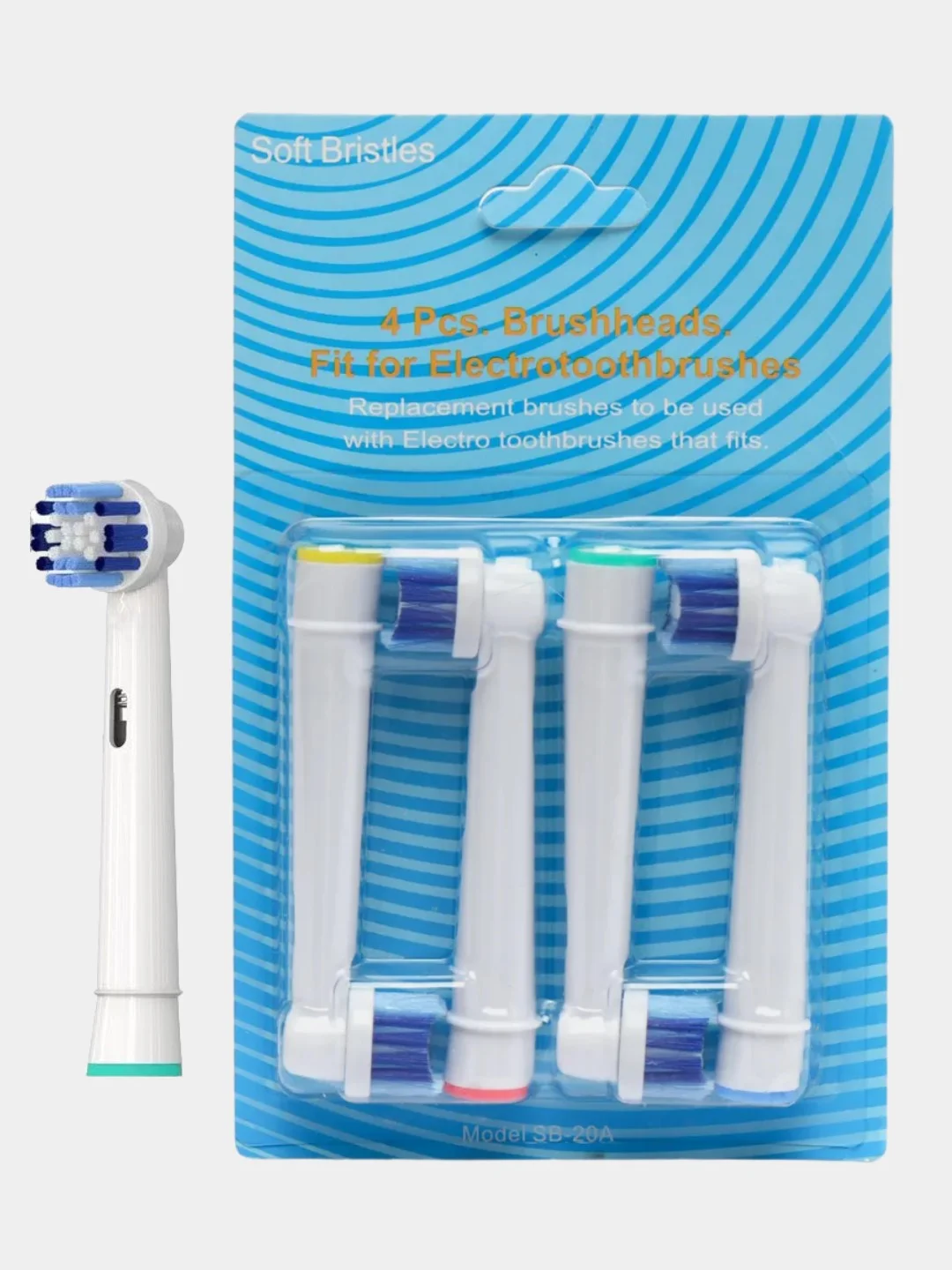 Синий меланж насадки сменные для электрической зубной щетки Oral-B, Braun (Орал-Би, Браун)