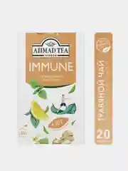 Чайный напиток травяной Ahmad Tea IMMUNE, лимон, имбирь и куркума, 20 пакетиков х 1,5 г