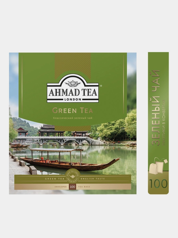 Чай зеленый Ahmad Tea Green, 100 пакетиков х 2 г