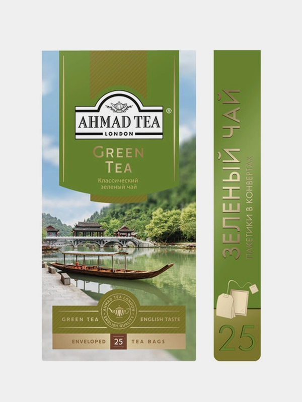 Чай зеленый Ahmad Tea, 25 пакетиков х 2 г