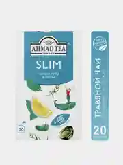 Чайный напиток травяной Ahmad Tea SLIM, лимон, матэ и матча, 20 пакетиков х 1,5 г