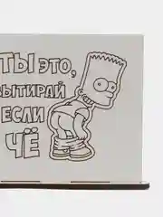 Бежевый салфетница деревянная с надписями
