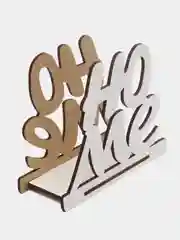 Желтый салфетница деревянная с надписями