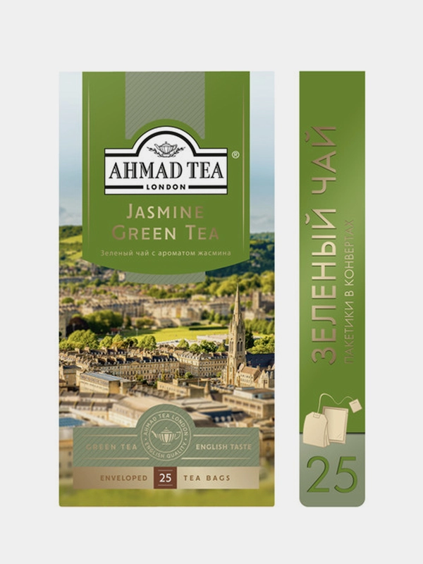Чай зеленый Ahmad Tea с жасмином, 25 пакетиков х 2 г