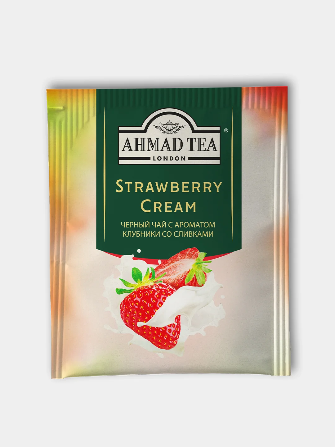 Чай черный Ahmad Tea Strawberry Cream, с ароматом клубники со сливками, 25 пакетиков