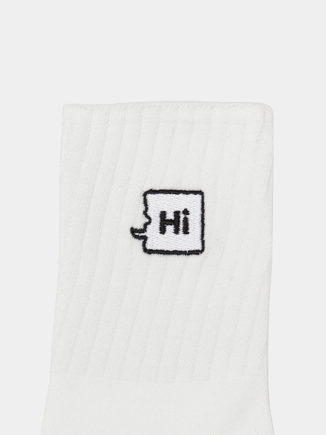 Белый носки с принтом "HI"