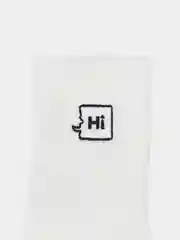 Белый носки с принтом "HI"
