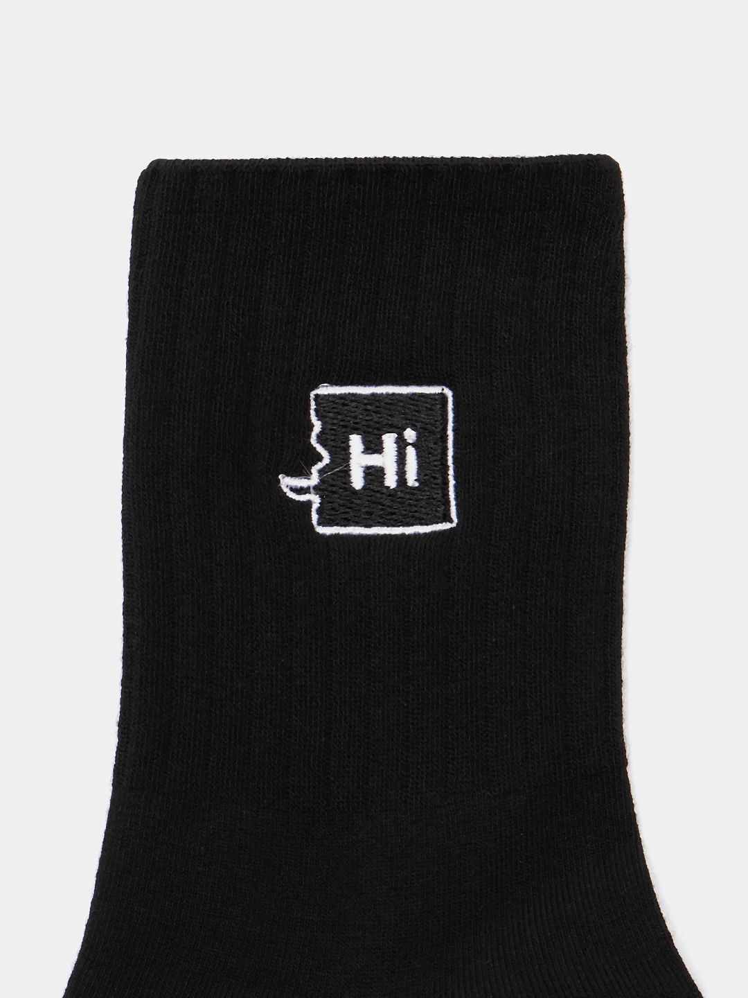Белый носки с принтом "HI"