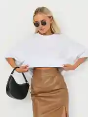 Горчичный футболка оверсайз